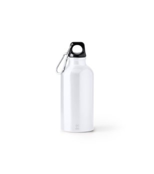 Бяла бутилка за вода от рециклиран алуминий Renko 400 мл снимка