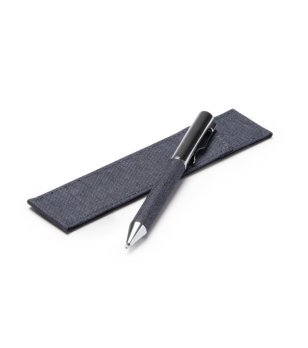 Химикалка в тъмносиньо и сребристо в калъф BRAMAN снимка