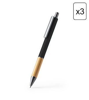 Комплект от 3 химикалки в черно PENTA снимка