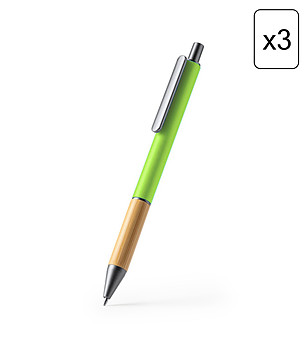 Комплект от 3 броя химикалки в зелено PENTA снимка