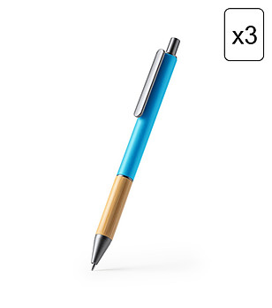 Комплект от 3 химикалки в синьо PENTA снимка