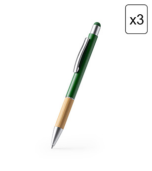 Комплект от 3 химикалки в зелено OLTEN снимка