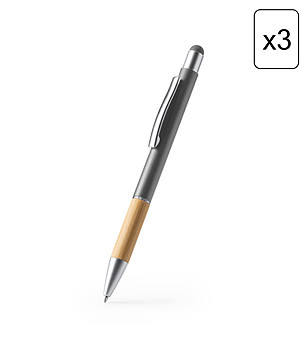 Комплект от 3 химикалки в сиво OLTEN снимка