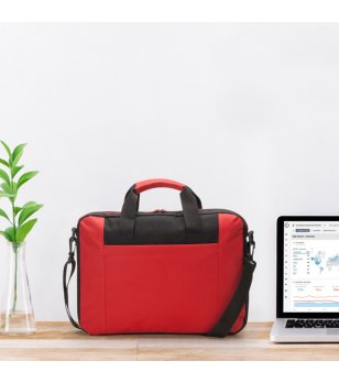 Чанта за лаптоп LORA в червено и черно снимка