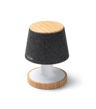 Лампа-високоговорител TREMENS в сиво и бяло с бамбук снимка