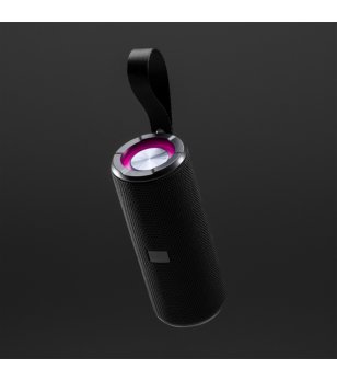 Дизайнерски безжичен високоговорител с LED режим UMEK в черно снимка