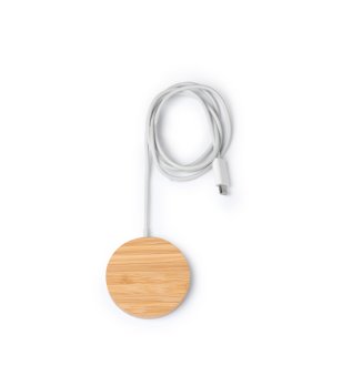 Безжично зарядно MATIX от бамбук 15W снимка