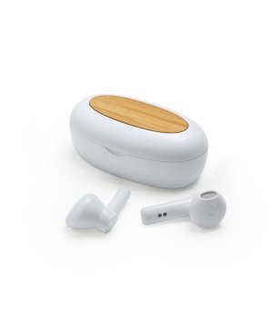 Безжични Bluetooth слушалки в бяло с калъф за зареждане VALDI снимка