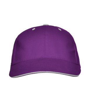 Лилава детска памучна шапка с козирка снимка