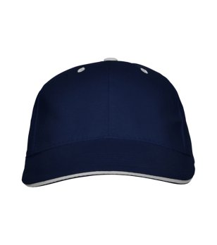 Тъмносиня памучна шапка с козирка снимка