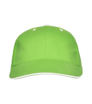 Светлозелена памучна шапка с козирка снимка