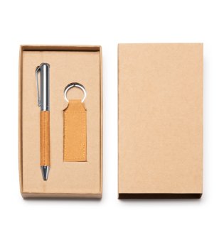 Комплект от химикалка и ключодържател с кожа FEZ снимка