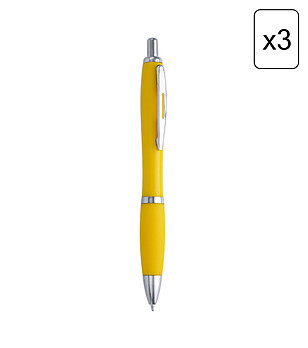 Комплект от 3 жълти химикалки MERLIN снимка