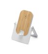 Безжично зарядно с поставка ALOK в бяло и бамбук-1 снимка