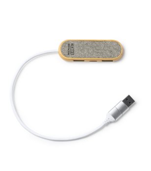 HUB порт BADOC в сиво и бамбук снимка