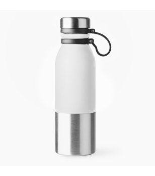 Бяла бутилка за вода от неръждаема стомана Alke 850 мл снимка
