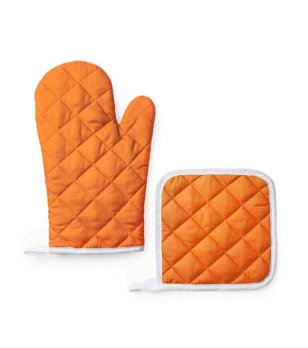 Кухненски комплект от ръкавица и ръкохватка в оранжево ENEKO снимка