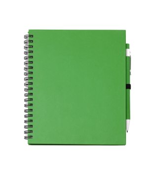 Тетрадка със спирала, зелени корици и химикал LEYNAX снимка
