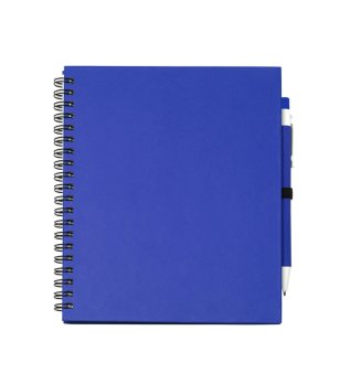 Тетрадка със спирала, сини корици и химикал LEYNAX снимка
