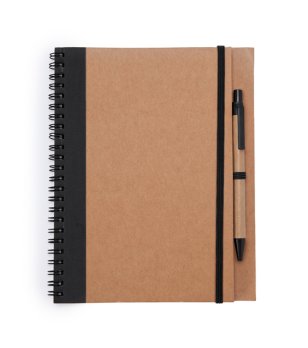 Тетрадка със спирала и твърди корици в бежово и черно ALANI снимка