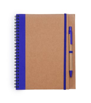 Тетрадка със спирала и твърди корици в бежово и синьо ALANI снимка