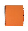 Тетрадка със спирала, оранжеви корици и химикал LEYNAX-0 снимка