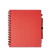 Тетрадка със спирала, червени корици и химикал LEYNAX-1 снимка