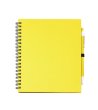 Тетрадка със спирала, жълти корици и химикал LEYNAX-0 снимка