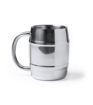 Сребриста халба за бира от  неръждаема стомана DUNKEL 420 мл снимка