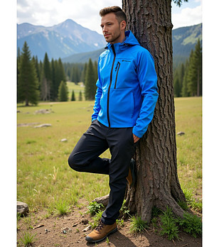 Мъжко softshell яке в синьо HOOR с DWR снимка