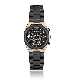 Мъжки часовник в черно и розовозлатисто снимка