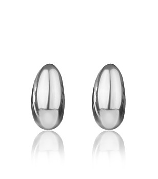 Овални сребристи дамски обеци снимка