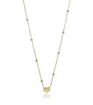 Дамско позлатено колие със сърце снимка