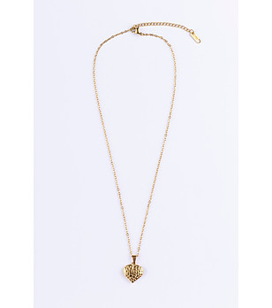 Позлатено дамско колие с висулка сърце снимка