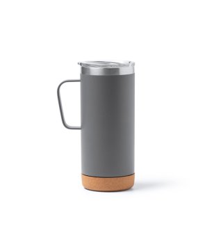 Сива метална чаша с капак BEYRON 600 мл снимка