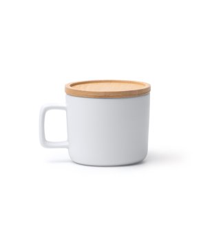 Матова бяла керамична чаша с капак MOLOK снимка