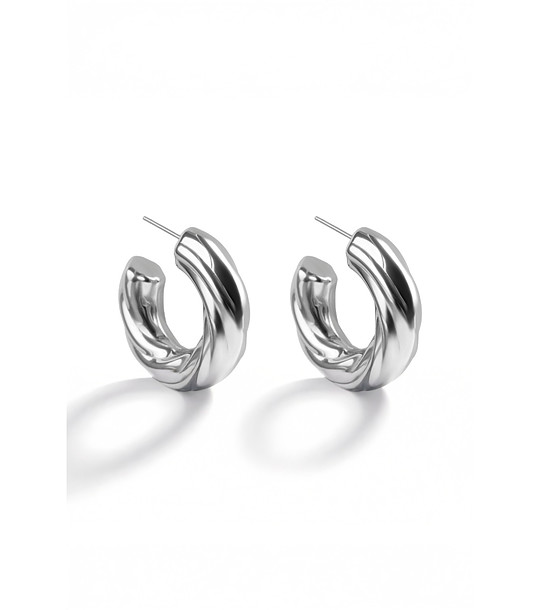 Дамски обеци в сребристо снимка