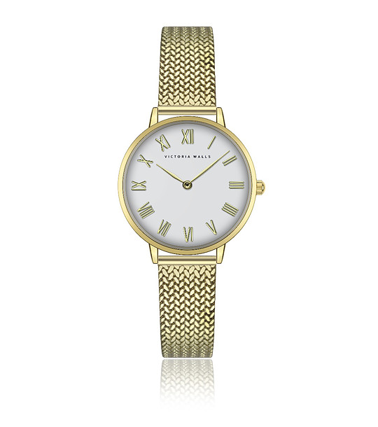 Златист дамски часовник с римски цифри снимка