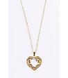 Позлатено дамско колие с висулка сърце-1 снимка