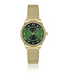 Дамски златист часовник със зелен циферблат-0 снимка