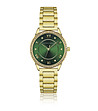 Златист дамски часовник с циферблат в зелено-0 снимка