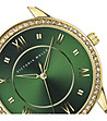Златист дамски часовник с циферблат в зелено-2 снимка