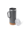 Сива метална чаша с капак BEYRON 600 мл-1 снимка