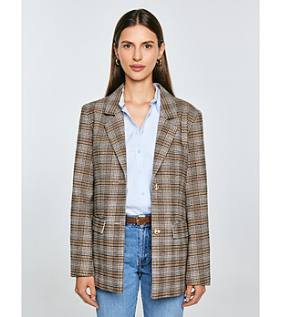 Дамски блейзър на каре Stilla с вълна снимка