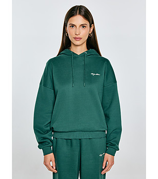 Зелен дамски суитшърт с памук Megan снимка