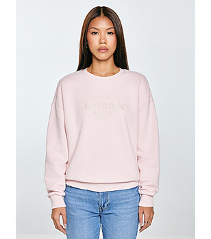 Дамска блуза с памук в цвят пудра Ellsa снимка