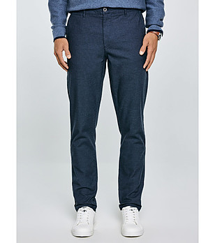 Тъмносин памучен мъжки панталон Erhati снимка