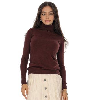 Кафява дамска поло блуза снимка