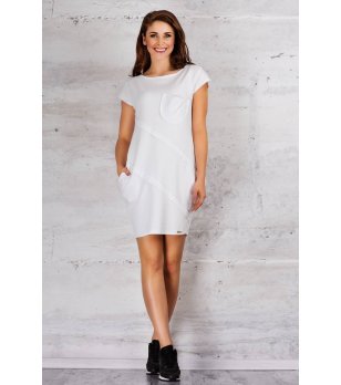 Бяла памучна рокля Zaya снимка