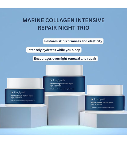 Комплект от 3 броя нощен хидратиращ крем с морски колаген за стягане на кожата 50 мл снимка